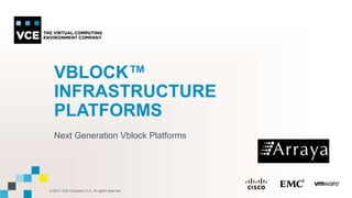 VBLOCK™ Infrastructure Platforms Next Generation Vblock Platforms  