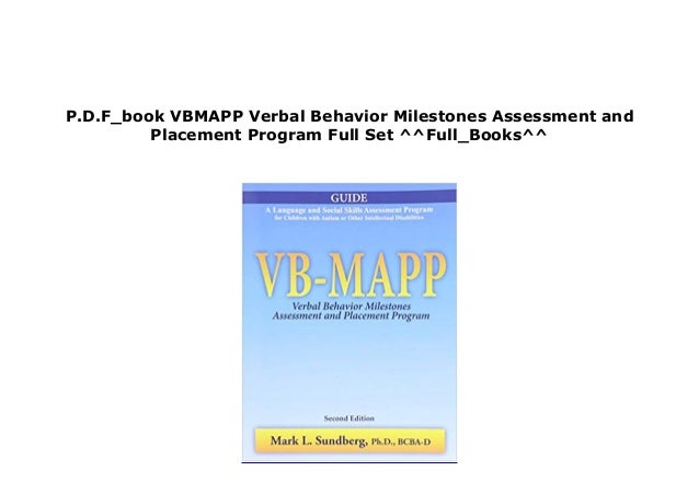 Pdf Library Vbmapp Verbal Behavior Milestones Assessment And Placem Pdf Library Vbmapp Verbal Behavior Milestones Assessment And Placem