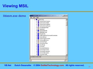 Viewing MSIL ildasm.exe demo 
