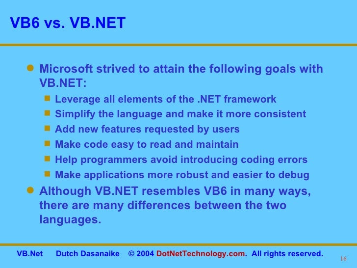 VB.NET Language features