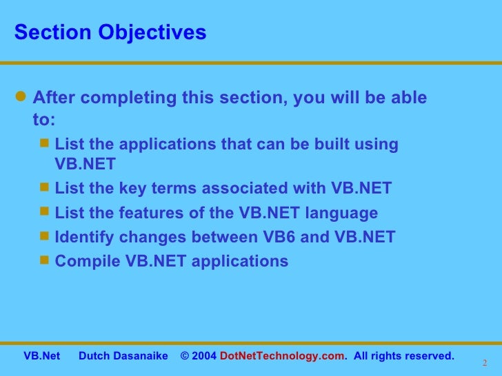 VB.NET Language features