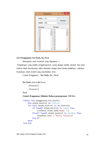 Part 6 - Struktur Kontrol di Visual Basic .Net