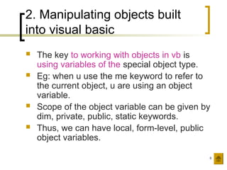 Comprehensive Guide to Visual Basic Objects and Object-Oriented ...