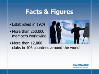 Established in 1924 More than 250,000  members worldwide More than 12,000  clubs in 106 countries around the world Facts & Figures 