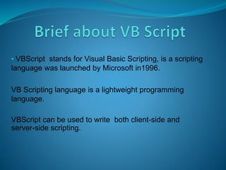 Vbscript | PPTX