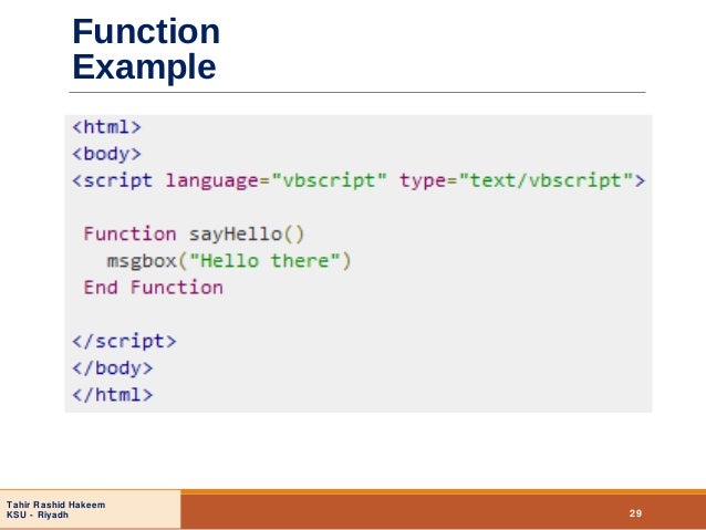 run vbscript from html run vbscript from html
