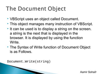 Vbscript Syntax Diagram Vb script | PPT