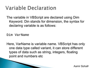 Vb script | PPT