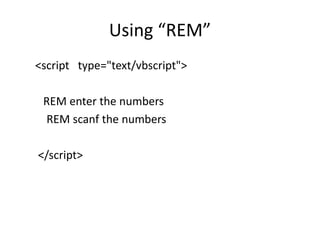 Vbscript | PPT