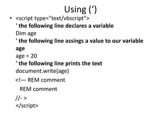 Vbscript | PPT