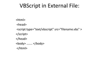 Vbscript | PPT