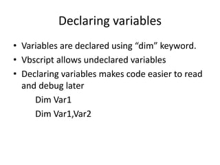 Vbscript | PPT