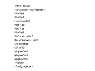 Vbscript | PPT