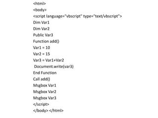 Vbscript | PPT