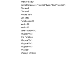 Vbscript | PPT