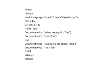 Vbscript | PPT
