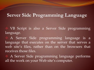 Vb script in asp | PPTX