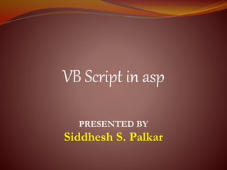 Vb script in asp | PPTX
