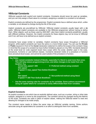 Vb script reference | PDF
