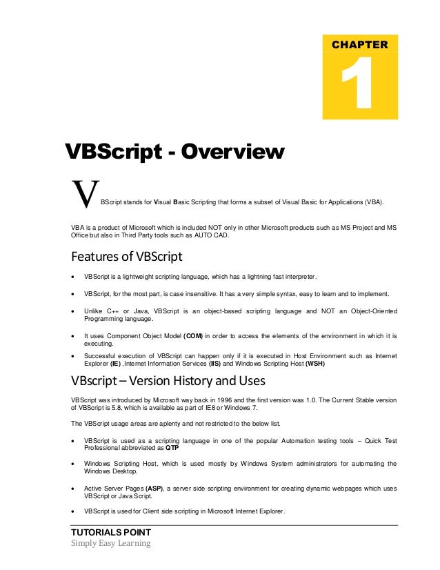 visual basic scripts tutorial