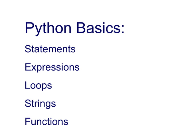 Python basics | PPT