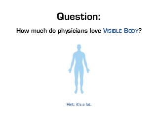Question:
How much do physicians love VISIBLE BODY?

Hint: it’s a lot.

 