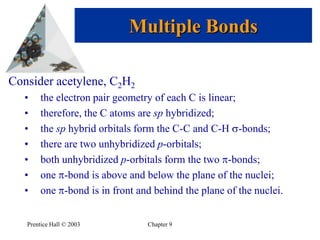 Prentice Hall © 2003Chapter 9Hybrid OrbitalsHybridization Involving d OrbitalsSince there are only three p-orbitals, trigonal bipyramidal and octahedral electron domain geometries must involve d-orbitals.