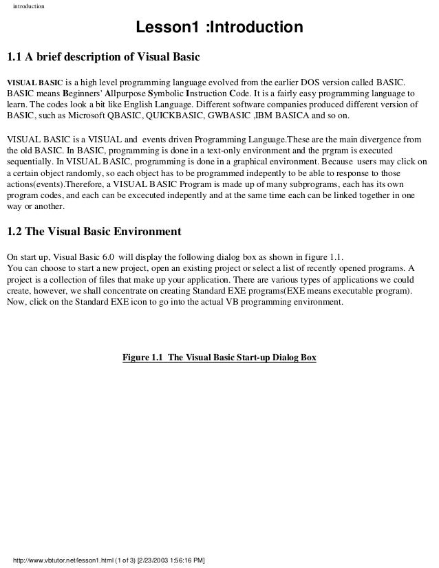 Vbtutorial
