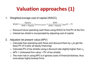 Valuation approaches (1)
 