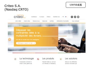 Criteo S.A.
(Nasdaq:CRTO)
リタゲの成長
 