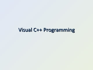 Visual C++ Programming 