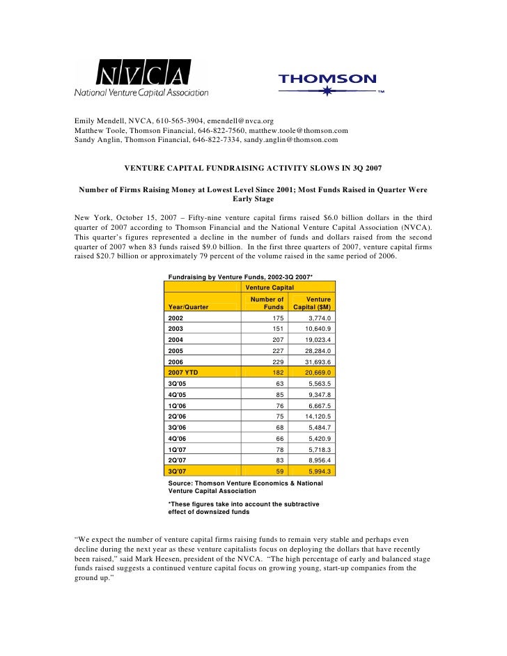 Vc Fundraising Q3 2007