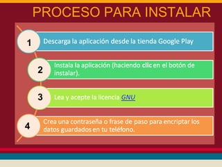 PROCESO PARA INSTALAR
1
2
3
4

 