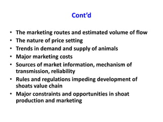 Approaches to value chain analysis for sheep and goat value chains development in Ethiopia 
