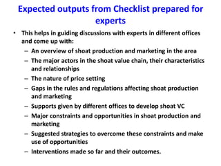 Approaches to value chain analysis for sheep and goat value chains development in Ethiopia 