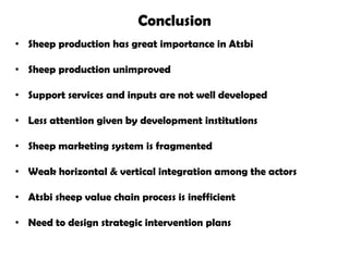 Value chain analysis of sheep in Atsbi district of Tigray Region, Ethiopia