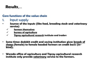 Value chain analysis of sheep in Atsbi district of Tigray Region, Ethiopia