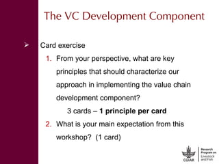 Value chain development in the Livestock and Fish Research Program