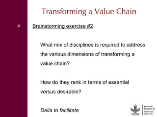 Value chain development in the Livestock and Fish Research Program