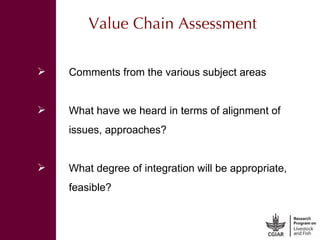 Value chain development in the Livestock and Fish Research Program