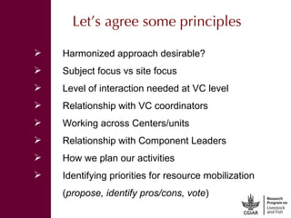 Value chain development in the Livestock and Fish Research Program