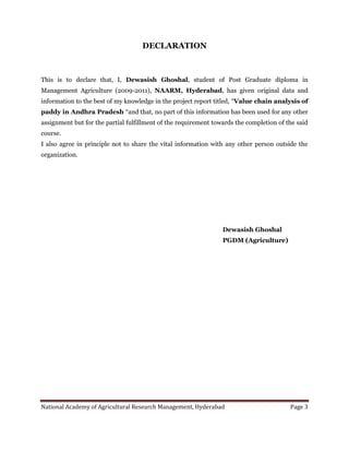 Value Chain Analysis of Paddy in Andhra Pradesh | PDF