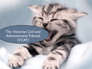 The Victorian Civil and
Administrative Tribunal
       (VCAT)
 