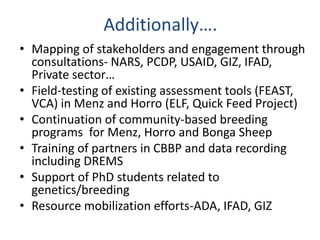 Ethiopia Small Ruminants Value Chain Component Situation Report 2012