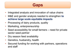 Honduras and Nicaragua Dairy Value Chain Component Situation Report 2012