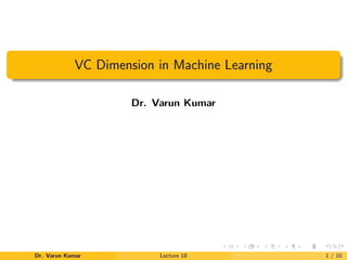 Vc dimension in Machine Learning | PPT
