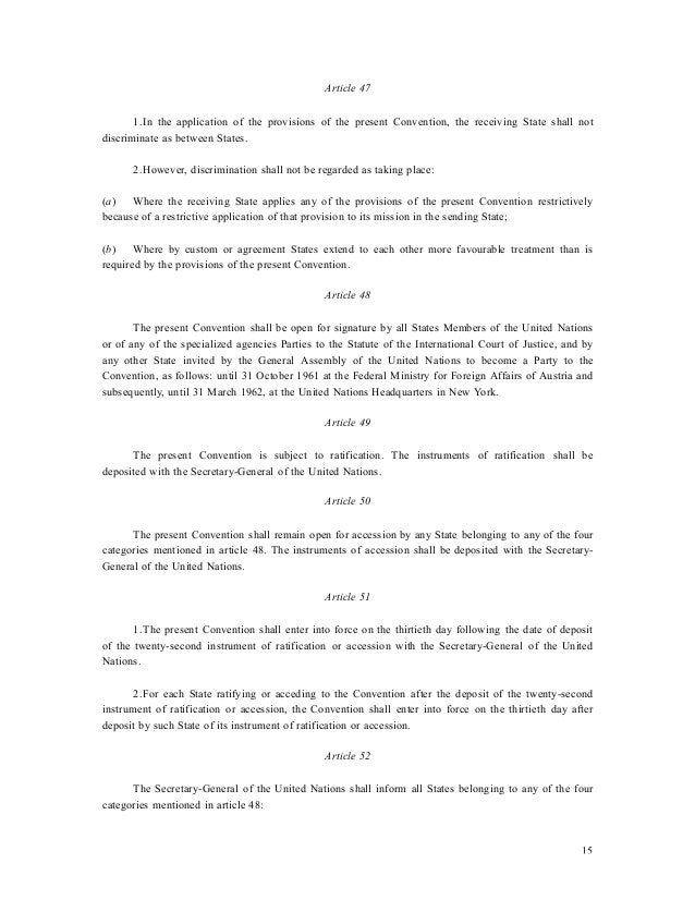 vienna convention on diplomatic relations on elections vienna convention on diplomatic relations on elections