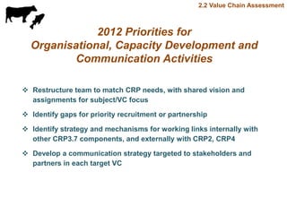 Update on value chain development theme