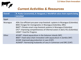 Update on value chain development theme