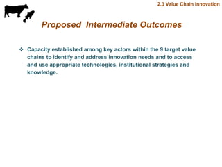 Update on value chain development theme
